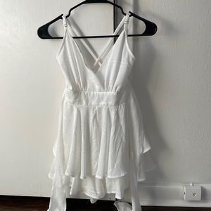 Pink Lily White Romper